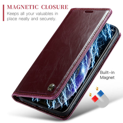 CASEME Luxury Retro iPhone Xs Max Leather Case Magnetic