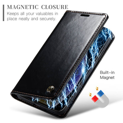 CASEME Luxury Retro iPhone Xs X Leather Case Magnetic