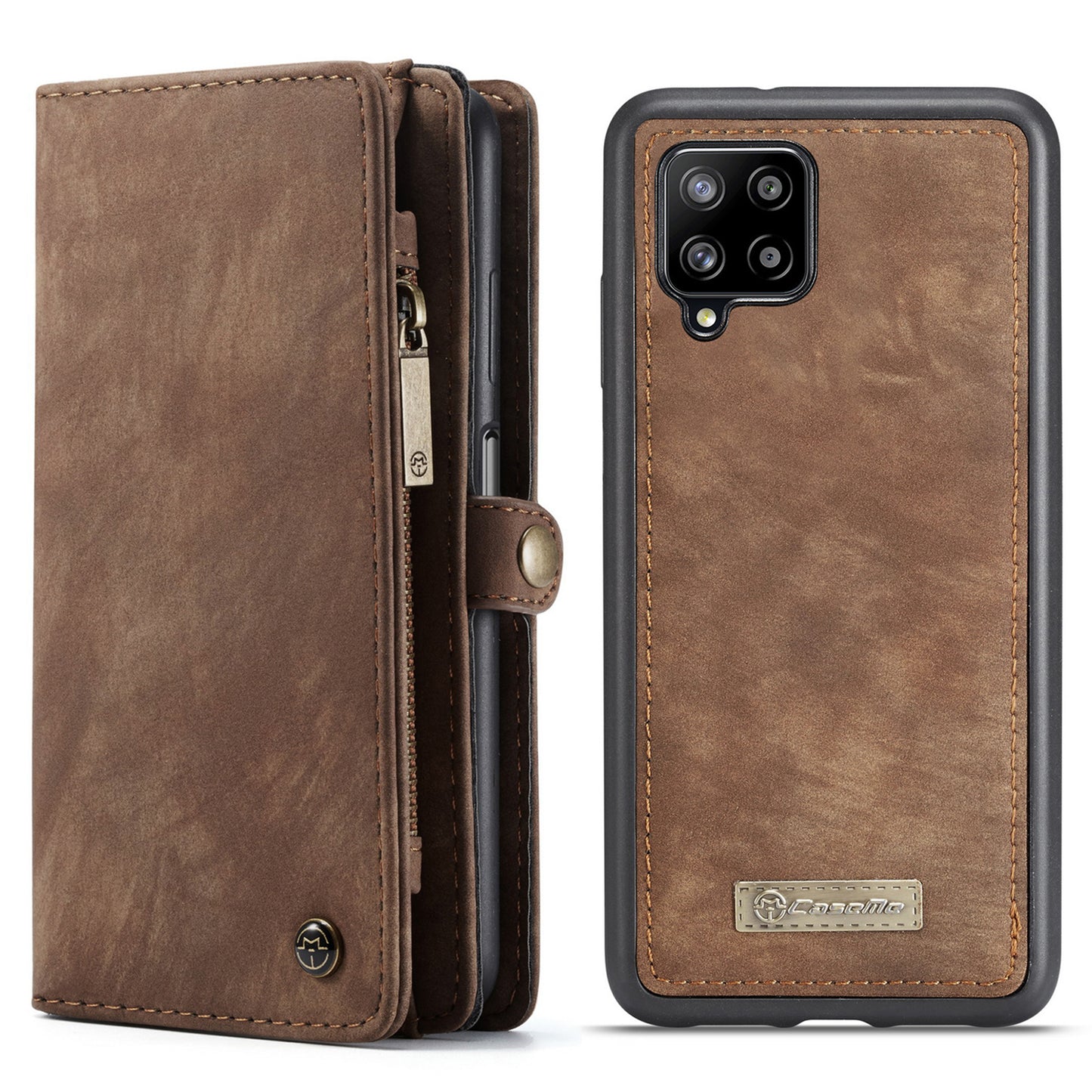 CASEME Vertical Card Holder Galaxy A12 Leather Case Lanyard