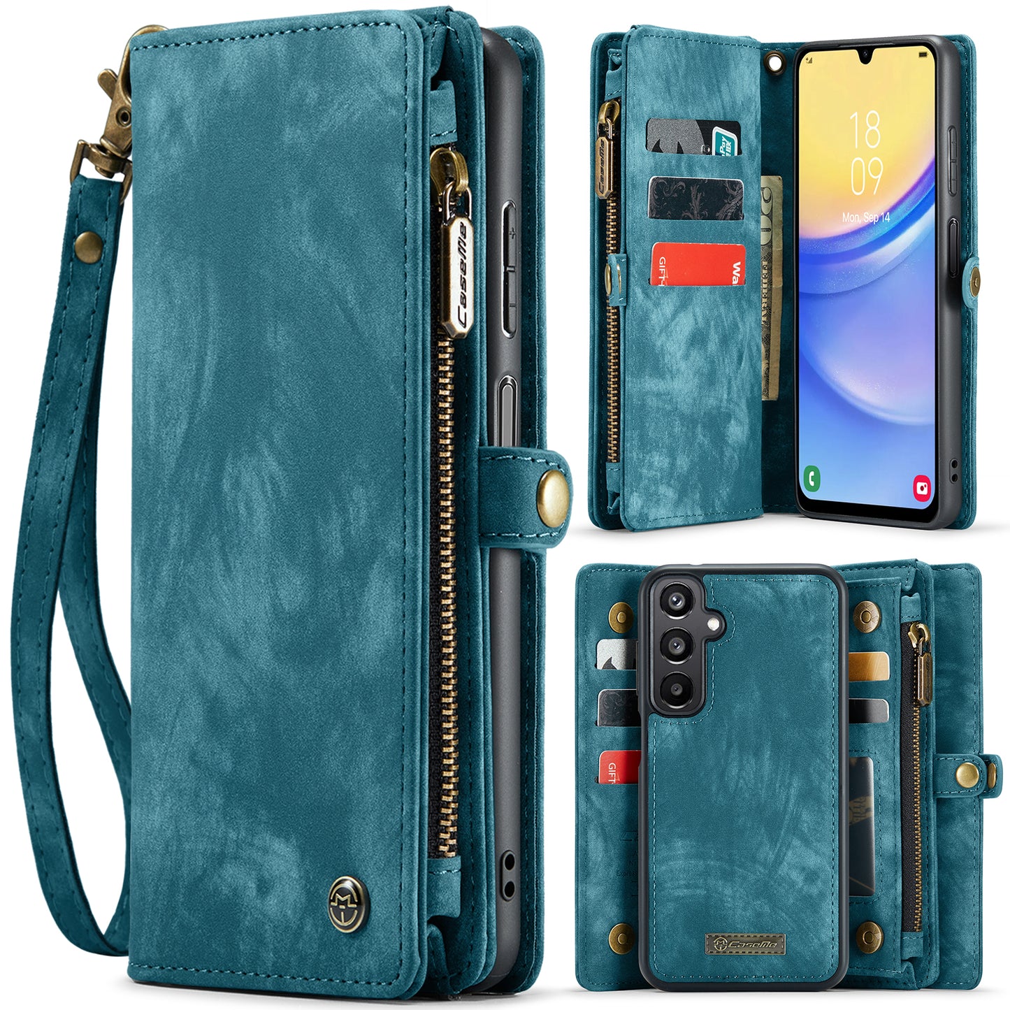 CASEME Vertical Card Holder Galaxy A05 Leather Case Lanyard