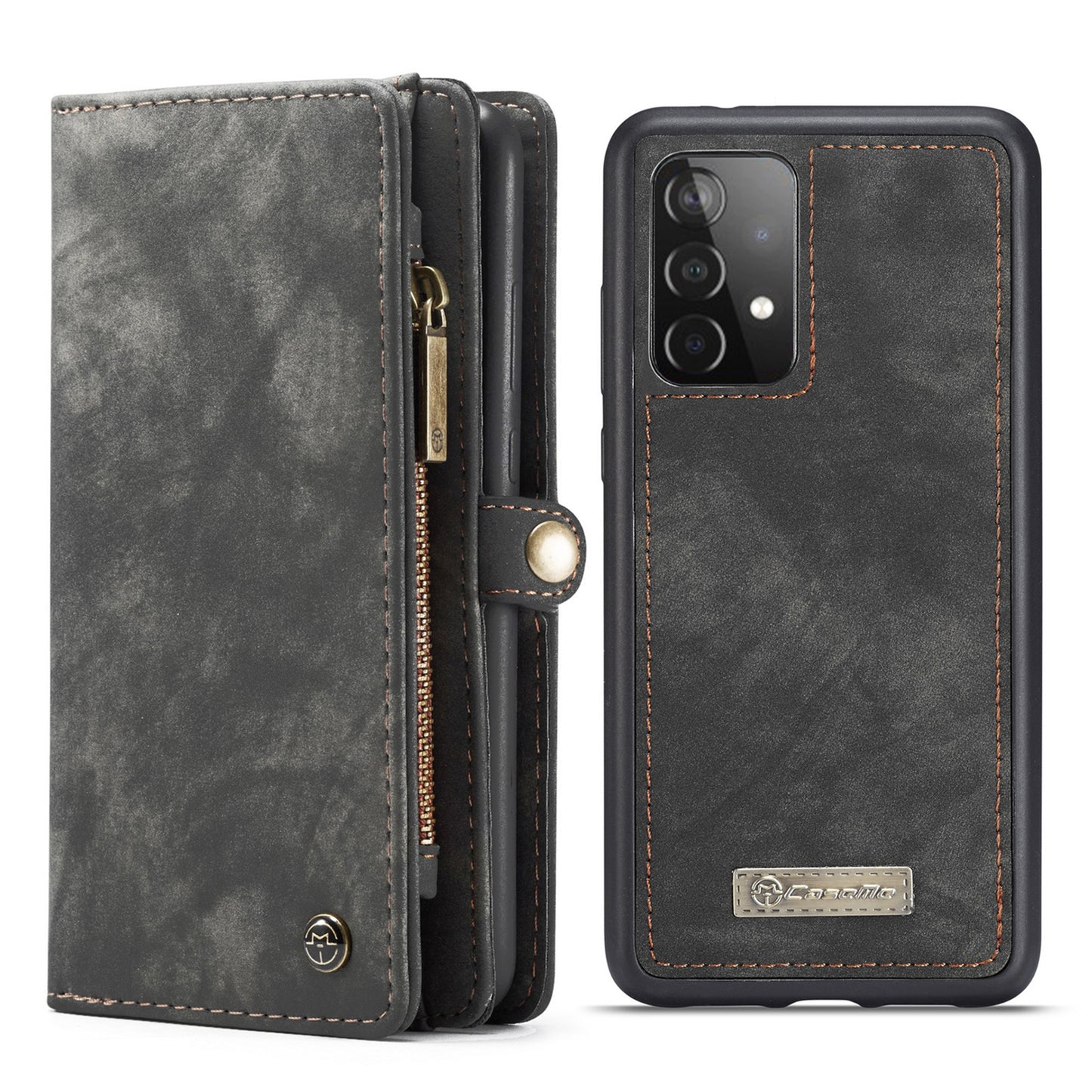 CASEME Vertical Card Holder Galaxy A52 Leather Case Lanyard