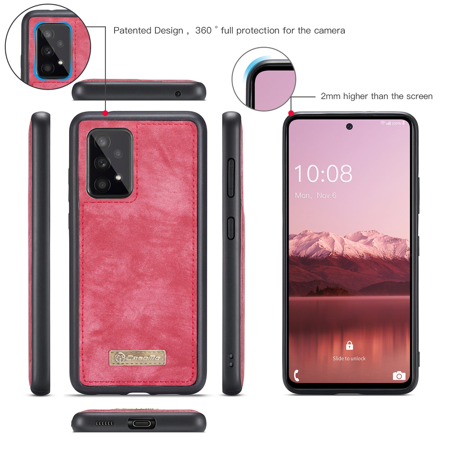 CASEME Vertical Card Holder Galaxy A53 Leather Case Lanyard