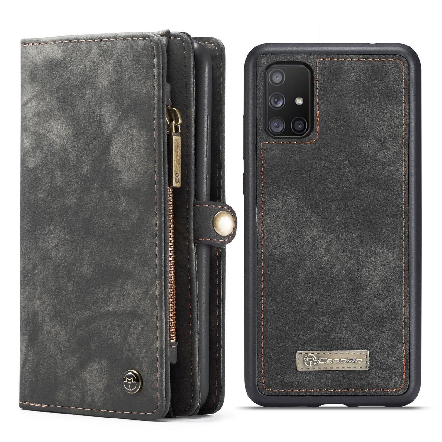 CASEME Vertical Card Holder Galaxy A71 Leather Case Lanyard