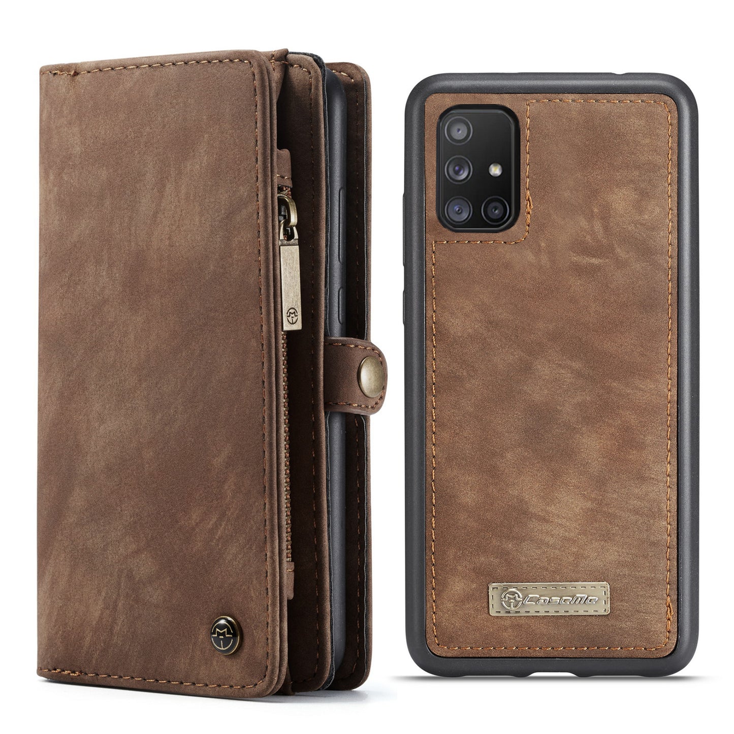 CASEME Vertical Card Holder Galaxy A71 Leather Case Lanyard