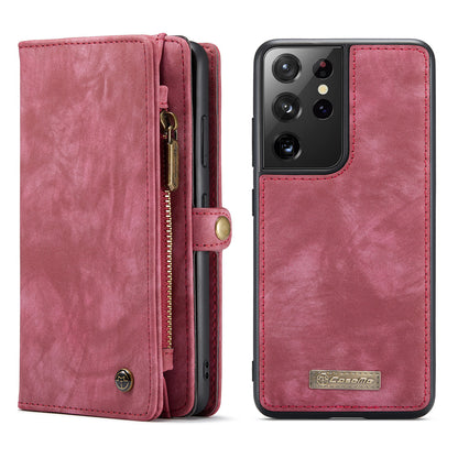 CASEME Vertical Card Holder Galaxy S21 Ultra Leather Case Lanyard