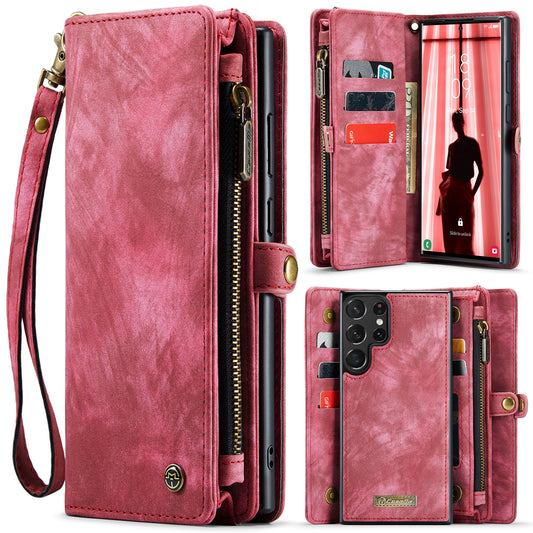 CASEME Vertical Card Holder Galaxy S23 Ultra Leather Case Lanyard