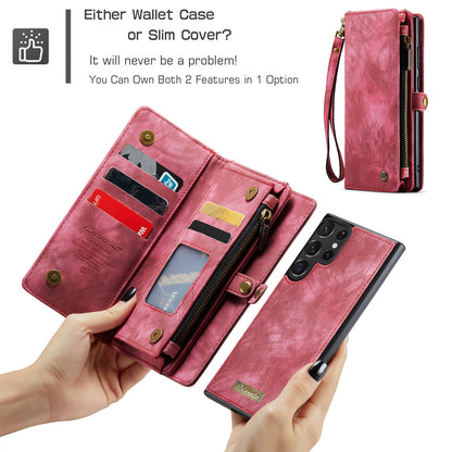 CASEME Vertical Card Holder Galaxy S23 Ultra Leather Case Lanyard