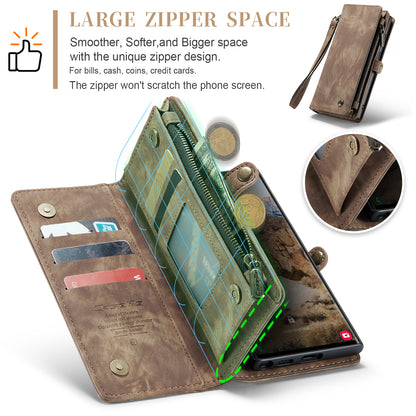 CASEME Vertical Card Holder Galaxy S24 Ultra Leather Case Lanyard