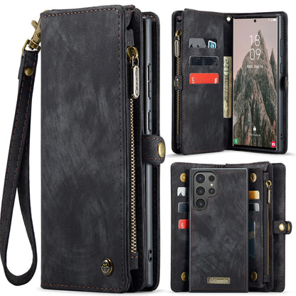 CASEME Vertical Card Holder Galaxy S24 Ultra Leather Case Lanyard