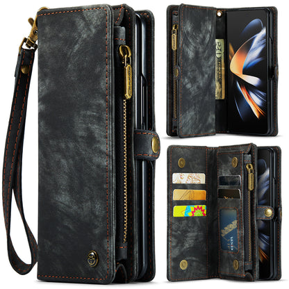 CASEME Vertical Card Holder Galaxy Z Fold4 Leather Case Lanyard