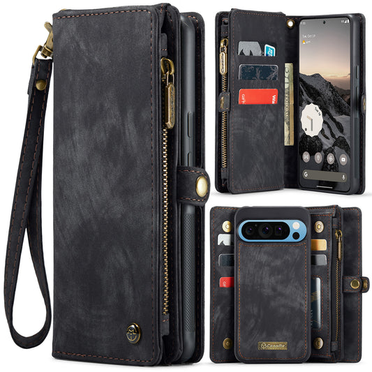 CASEME Vertical Card Holder Google Pixel 9 Pro XL Leather Case Lanyard