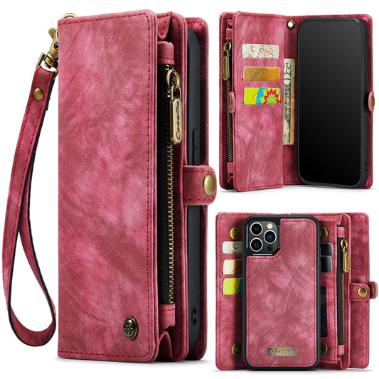 CASEME Vertical Card Holder iPhone 12 Pro Leather Case Lanyard