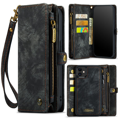 CASEME Vertical Card Holder iPhone 12 Leather Case Lanyard