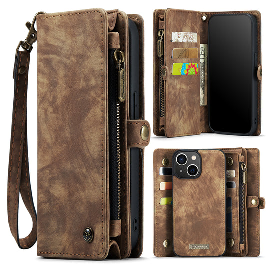 CASEME Vertical Card Holder iPhone 13 Leather Case Lanyard