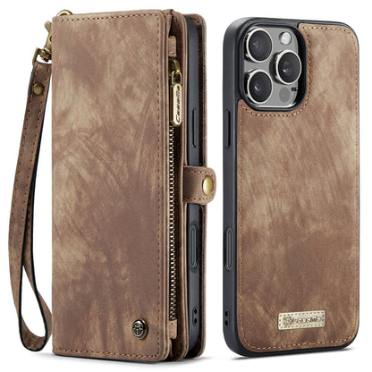 CASEME Vertical Card Holder iPhone 16 Pro Leather Case Lanyard