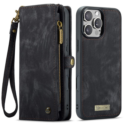 CASEME Vertical Card Holder iPhone 16 Pro Leather Case Lanyard