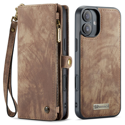 CASEME Vertical Card Holder iPhone 16 Plus Leather Case Lanyard