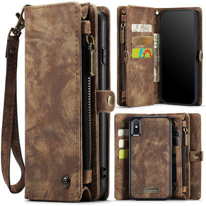 CASEME Vertical Card Holder iPhone Xs Max Leather Case Lanyard