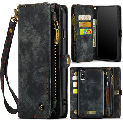 CASEME Vertical Card Holder iPhone Xs Max Leather Case Lanyard