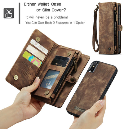 CASEME Vertical Card Holder iPhone X Xs Leather Case Lanyard