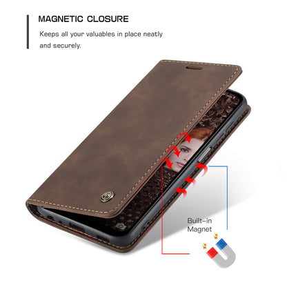 CASEME Luxury Antique Galaxy A12 Leather Case Wallet