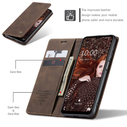 CASEME Luxury Antique Galaxy A12 Leather Case Wallet