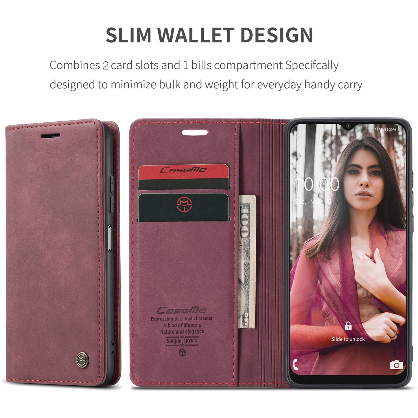 CASEME Luxury Antique Galaxy A03 Leather Case Wallet