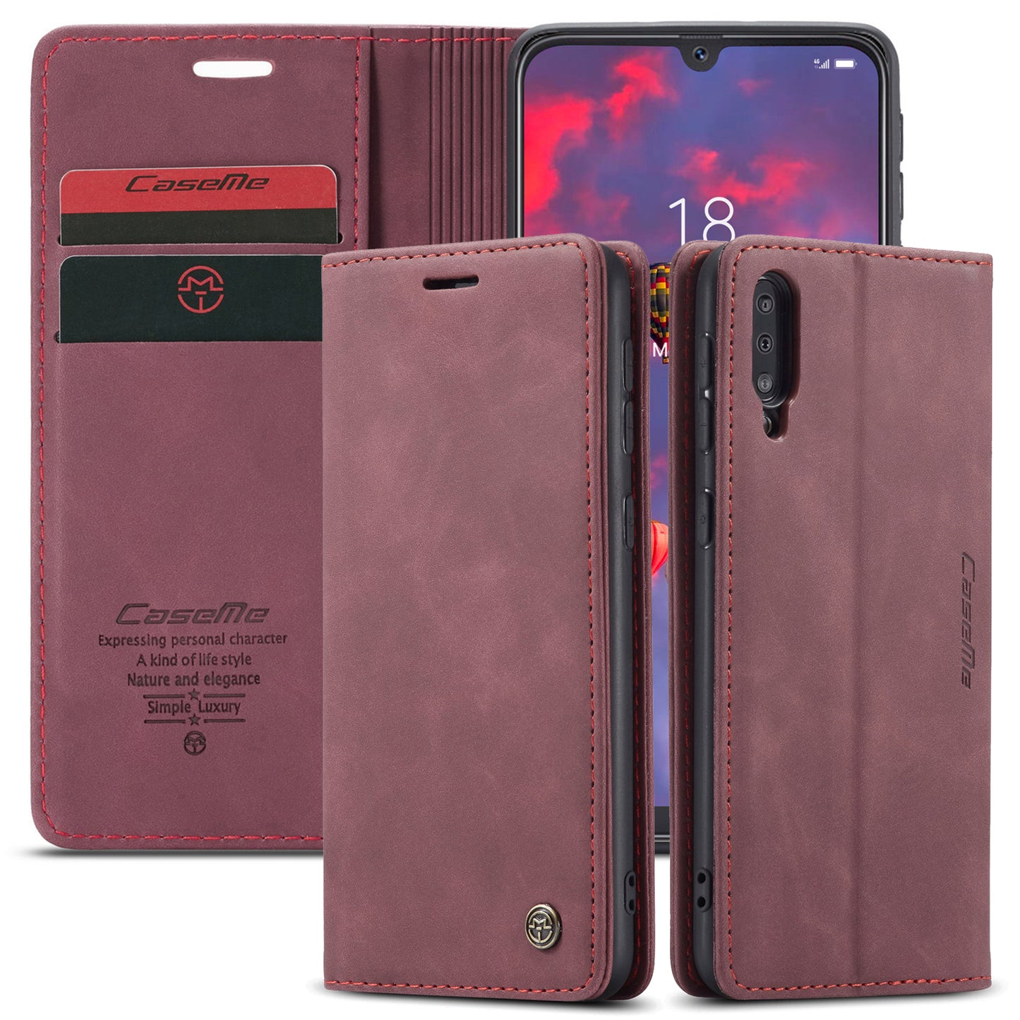 CASEME Luxury Antique Galaxy A30s Leather Case Wallet