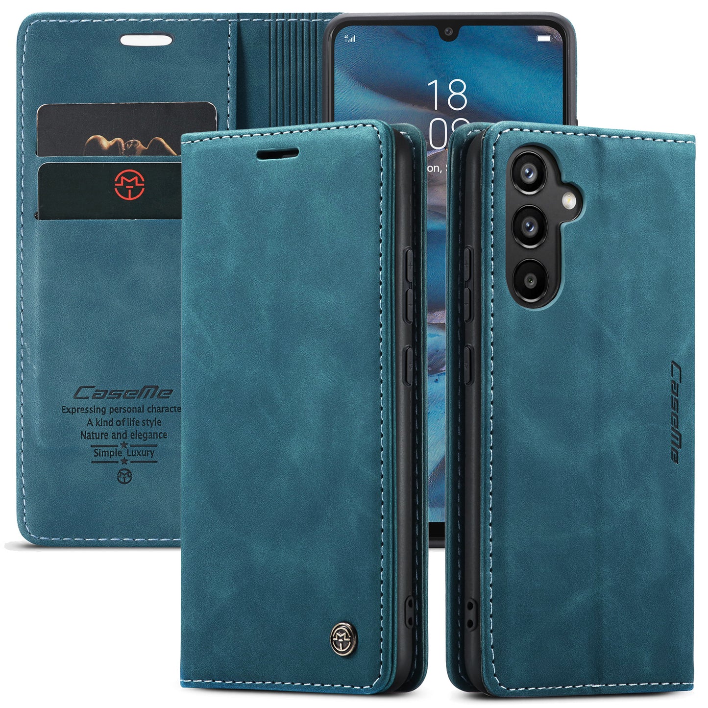 CASEME Luxury Antique Galaxy A34 Leather Case Wallet