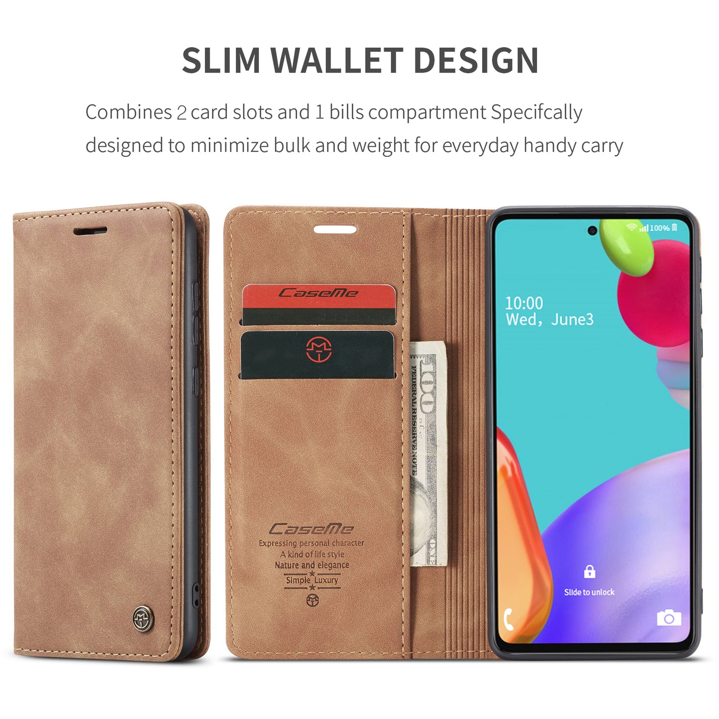 CASEME Luxury Antique Galaxy A52s Leather Case Wallet