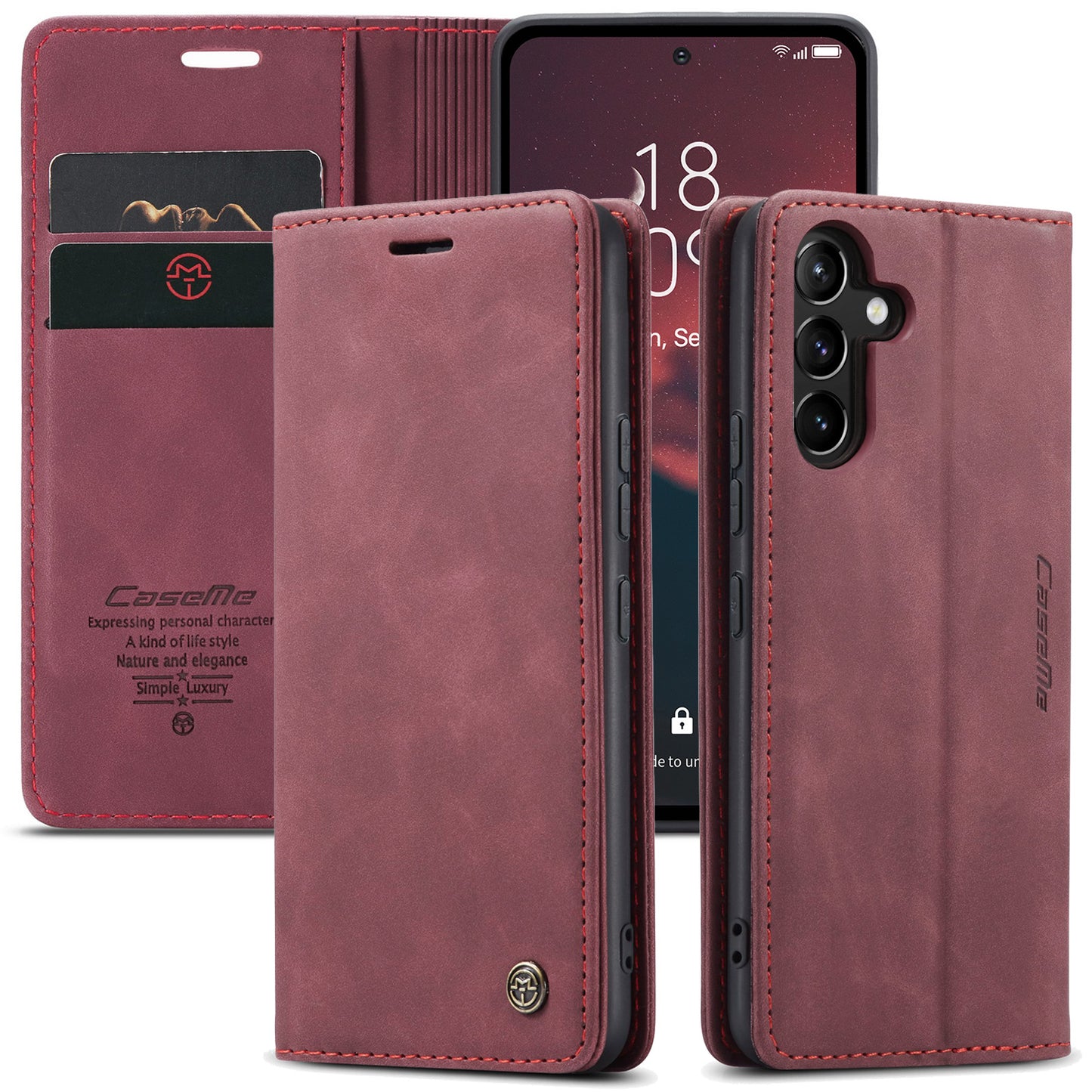 CASEME Luxury Antique Galaxy A54 Leather Case Wallet