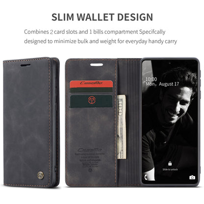 CASEME Luxury Antique Galaxy A72 Leather Case Wallet