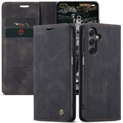 CASEME Luxury Antique Galaxy A15 Leather Case Wallet