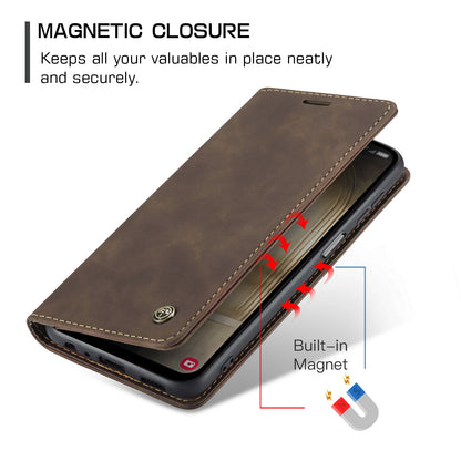 CASEME Luxury Antique Galaxy A15 Leather Case Wallet