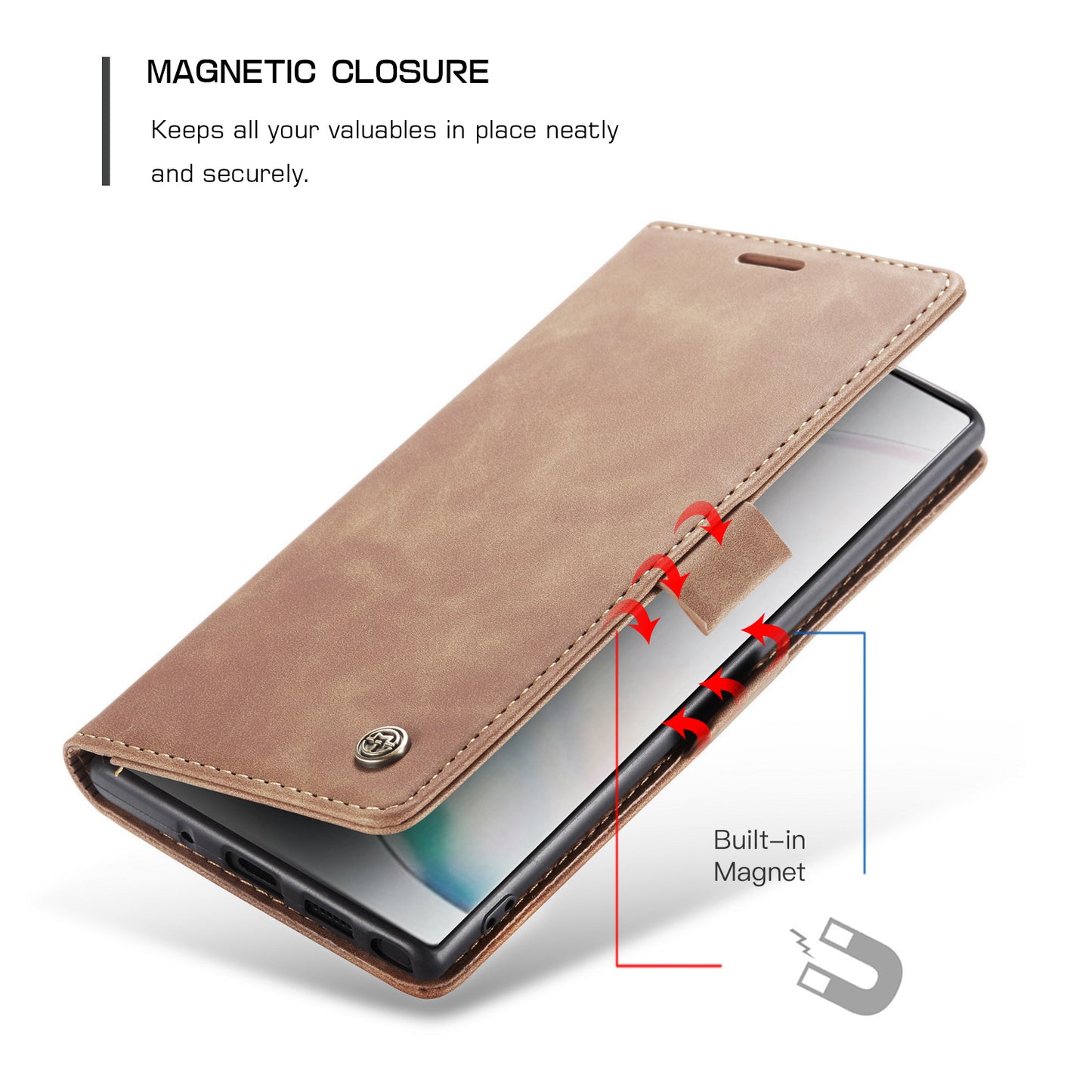 CASEME Luxury Antique Galaxy Note10+ Leather Case Wallet