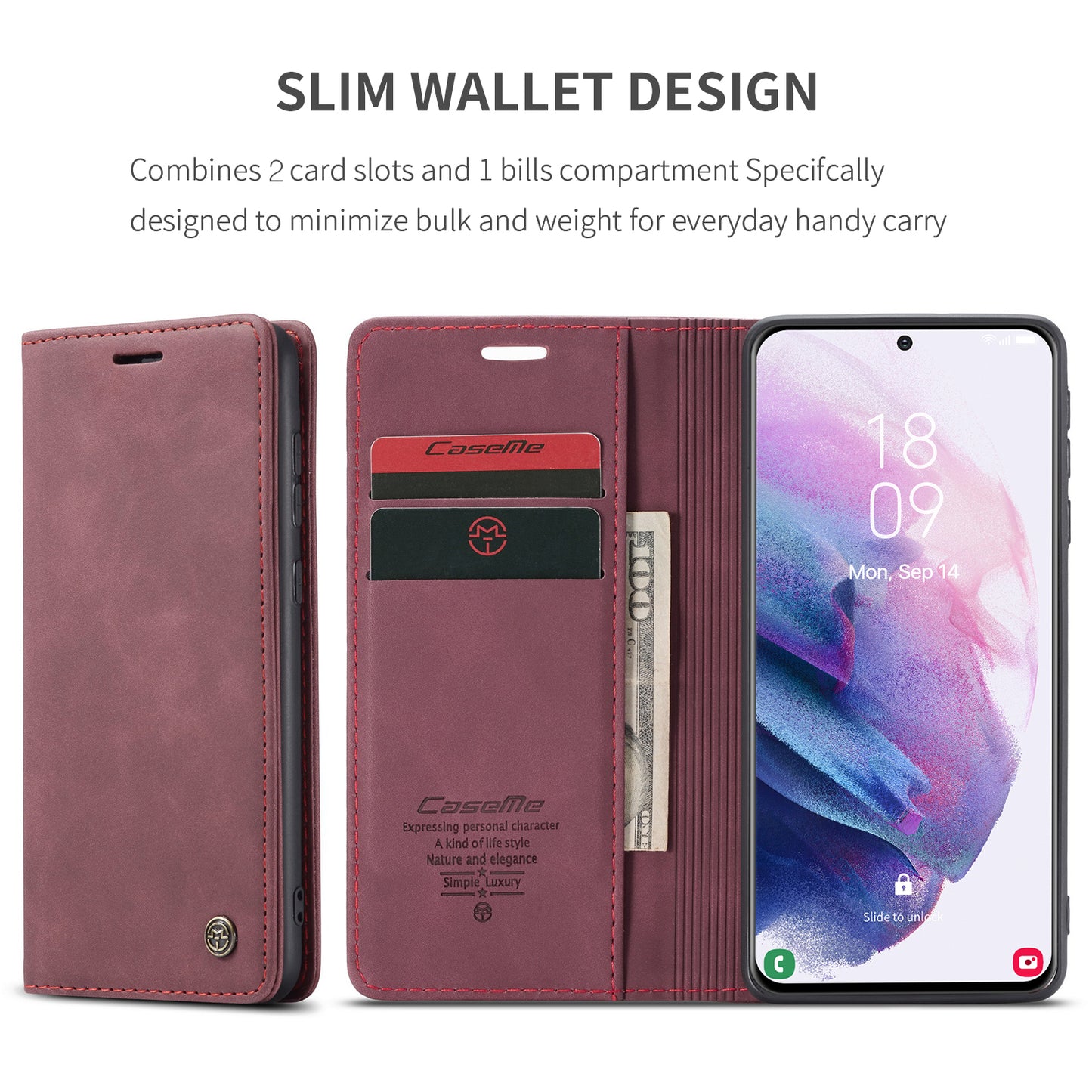 CASEME Luxury Antique Galaxy S21+ Leather Case Wallet