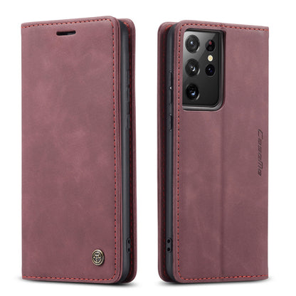 CASEME Luxury Antique Galaxy S21 Ultra Leather Case Wallet