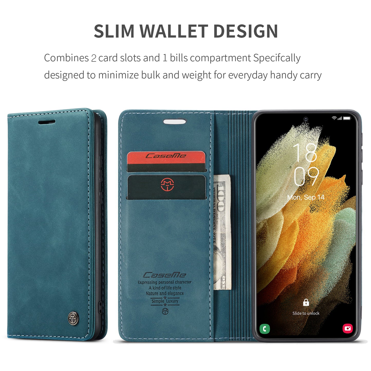 CASEME Luxury Antique Galaxy S21 Ultra Leather Case Wallet