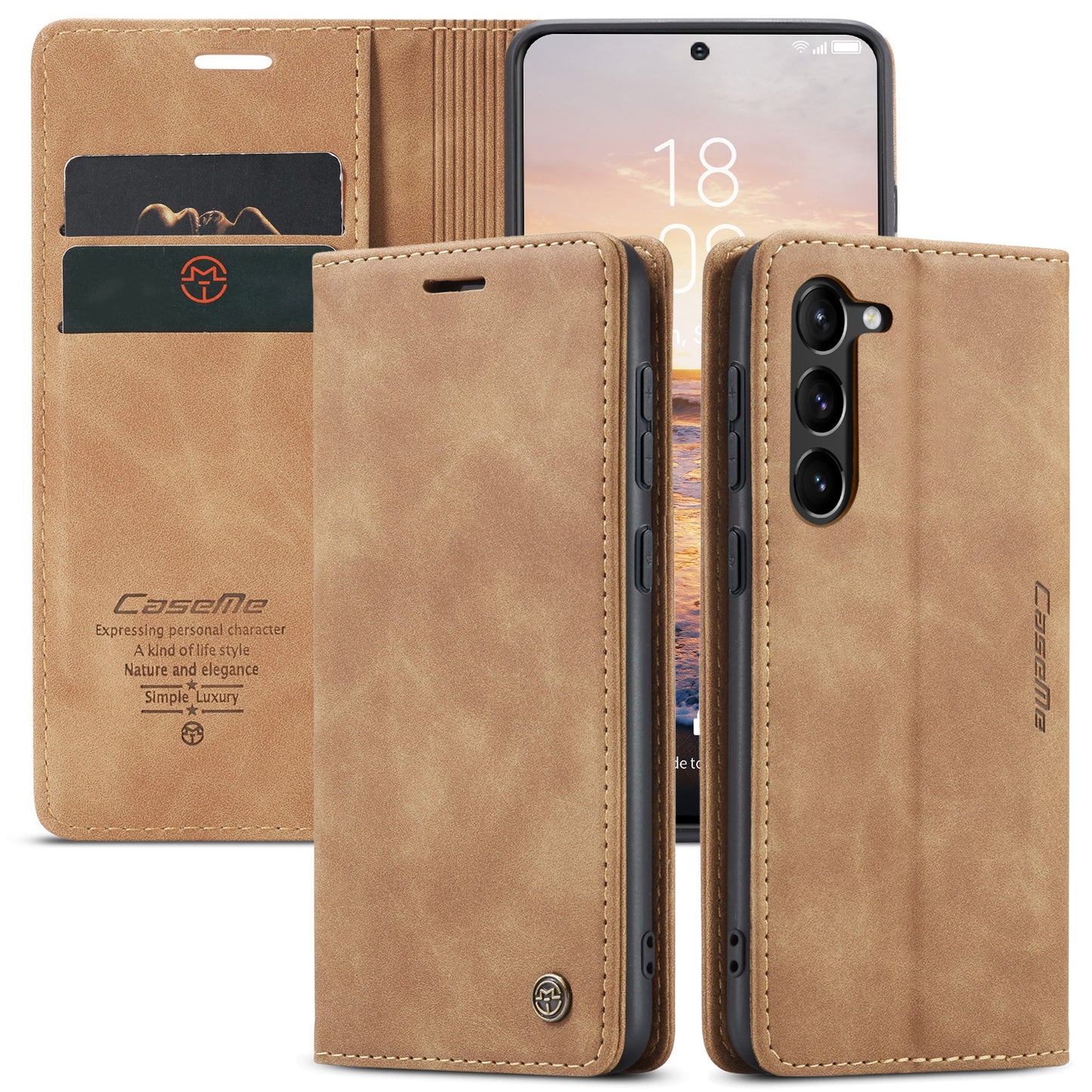 CASEME Luxury Antique Galaxy S23 Leather Case Wallet