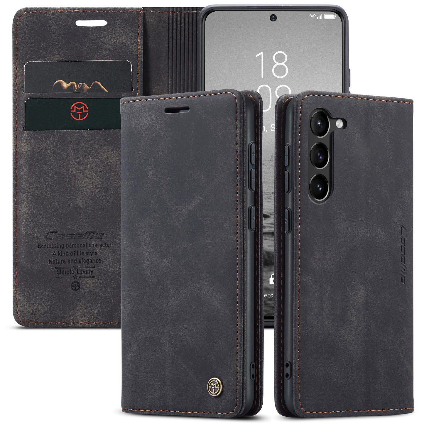 CASEME Luxury Antique Galaxy S23 Leather Case Wallet