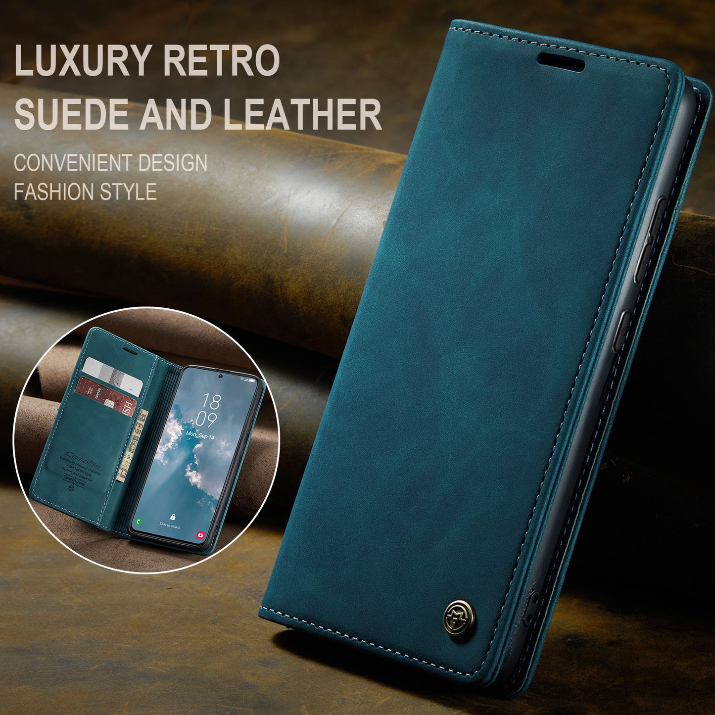 CASEME Luxury Antique Galaxy S23 Leather Case Wallet