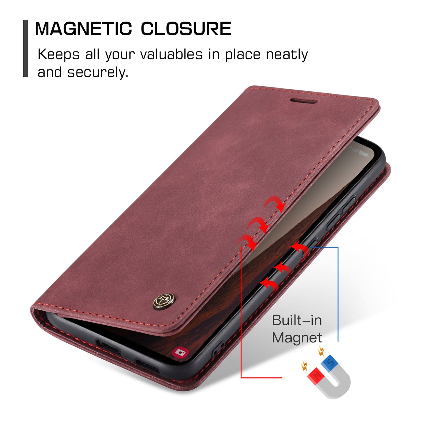 CASEME Luxury Antique Galaxy S23 FE Leather Case Wallet