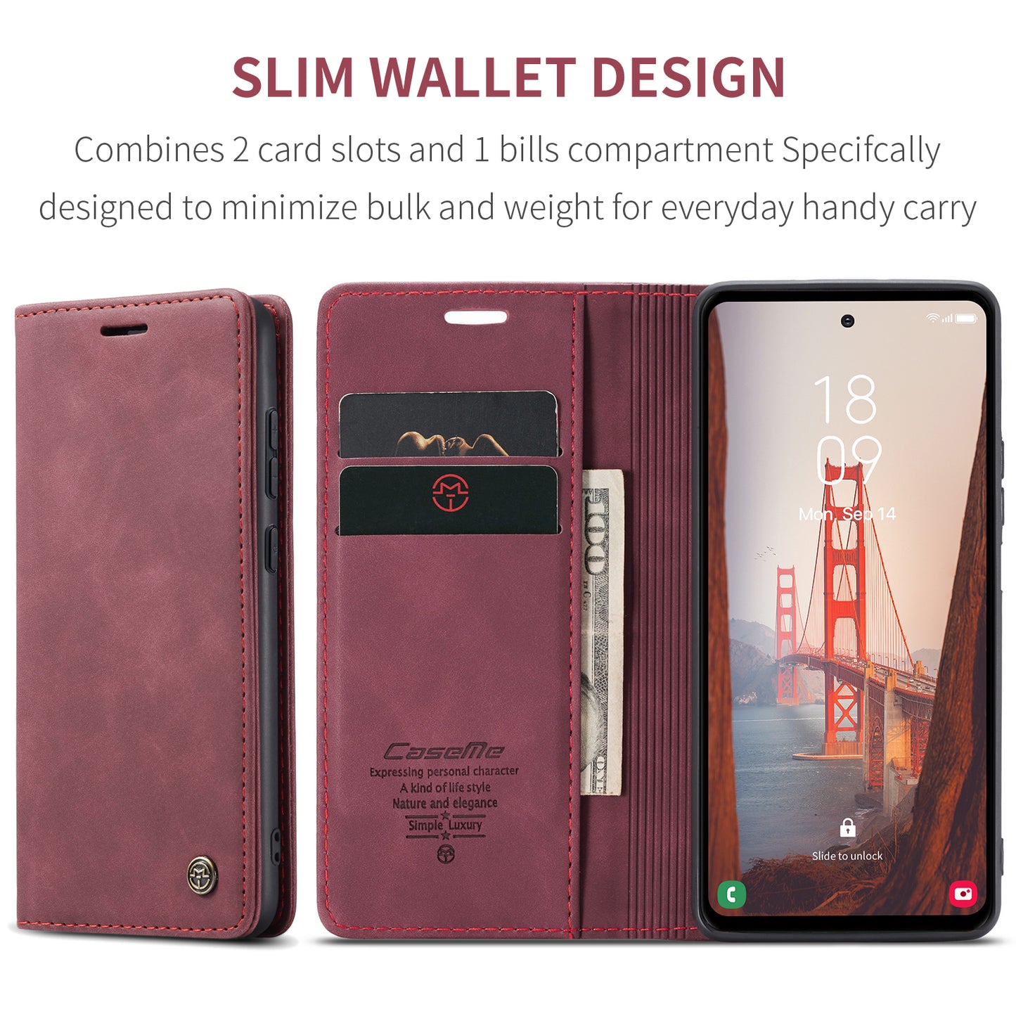 CASEME Luxury Antique Galaxy S23 FE Leather Case Wallet