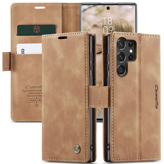 CASEME Luxury Antique Galaxy S23 Ultra Leather Case Wallet