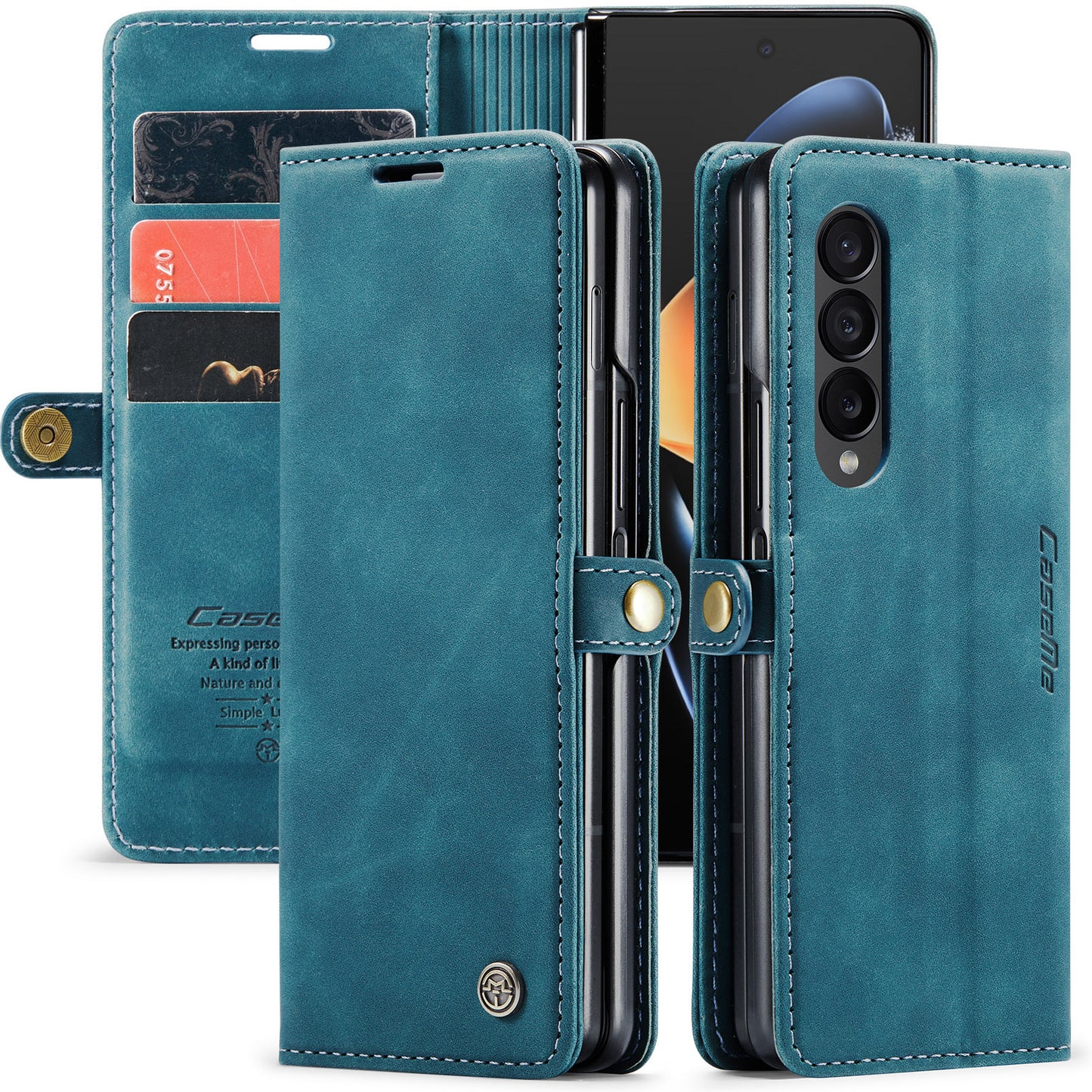 CASEME Luxury Antique Galaxy Z Fold4 Leather Case Wallet