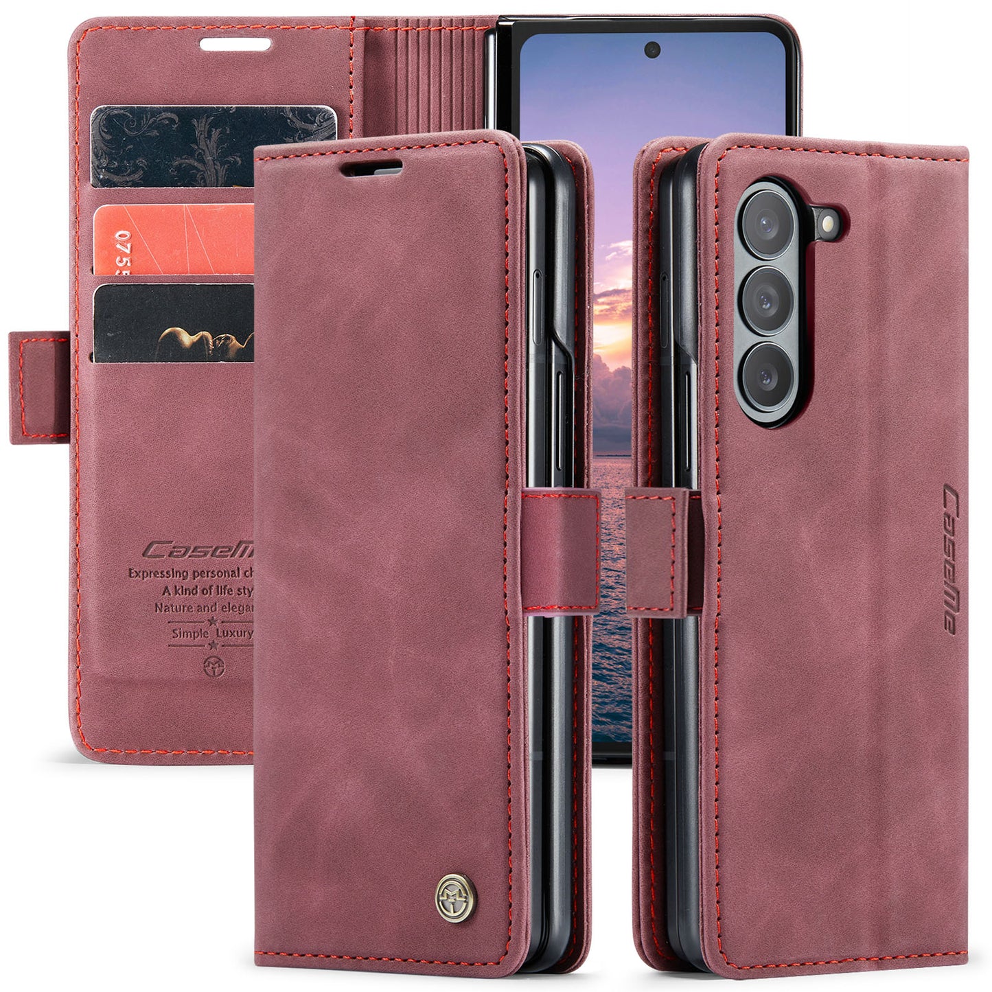 CASEME Luxury Antique Galaxy Z Fold6 Leather Case Wallet