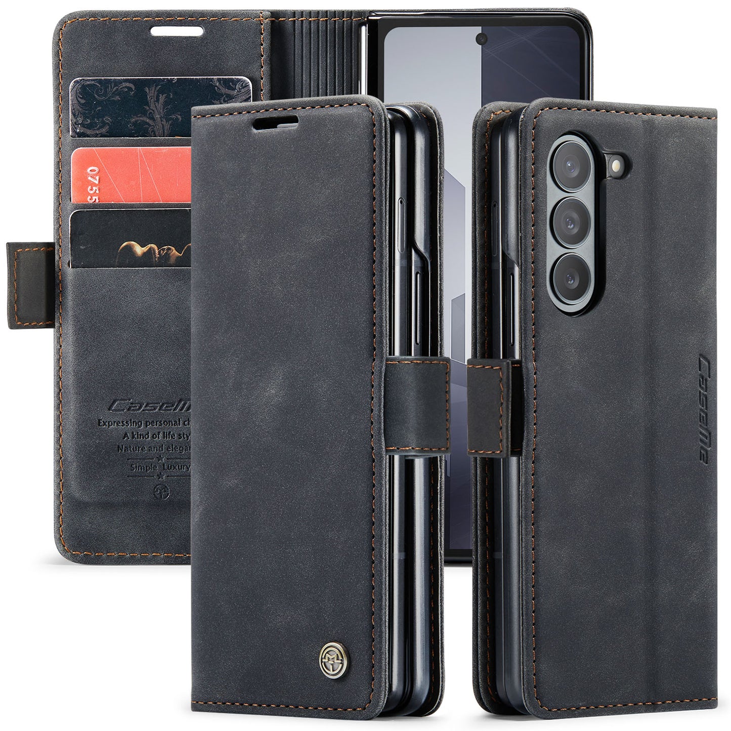 CASEME Luxury Antique Galaxy Z Fold6 Leather Case Wallet