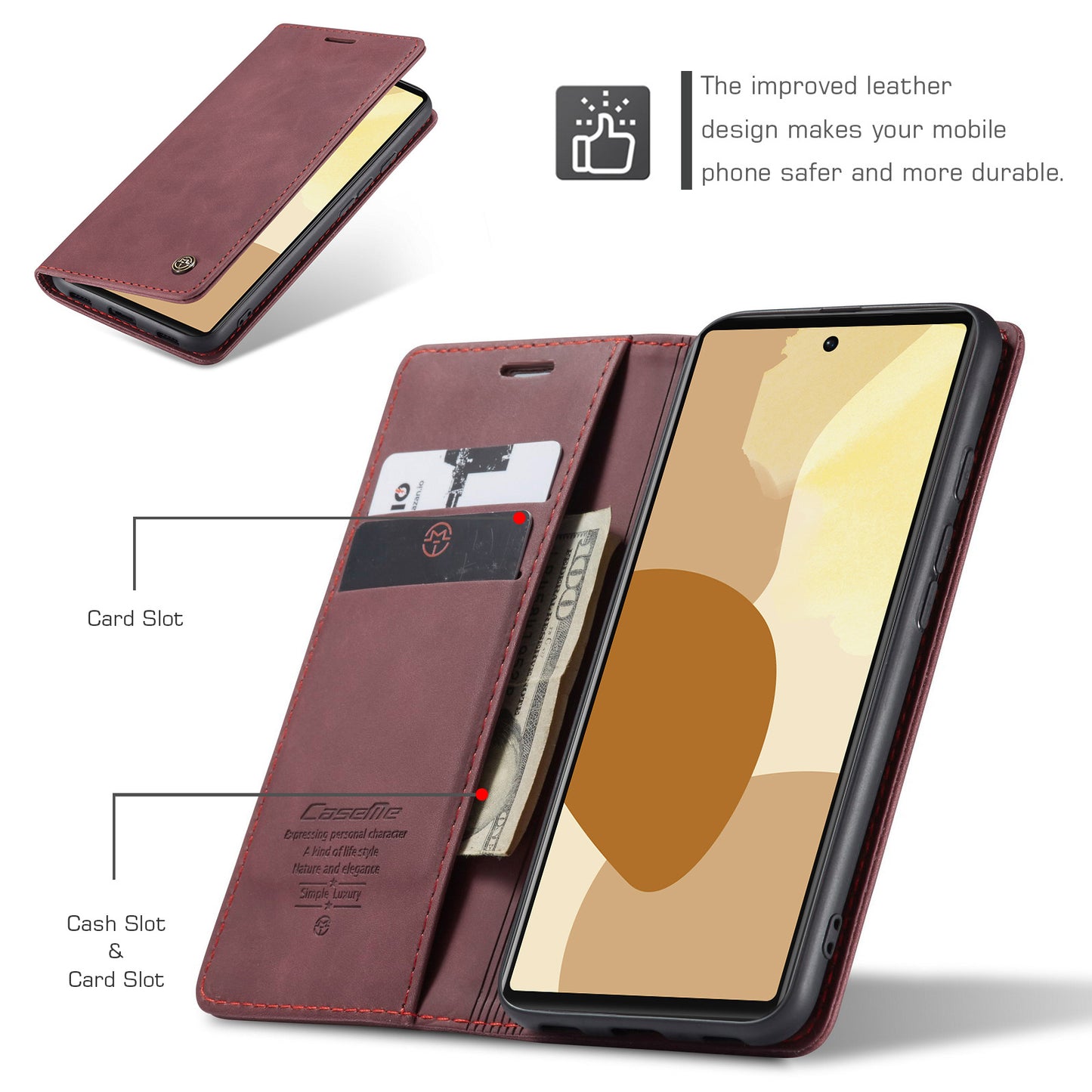 CASEME Luxury Antique Google Pixel 6 Pro Leather Case Wallet