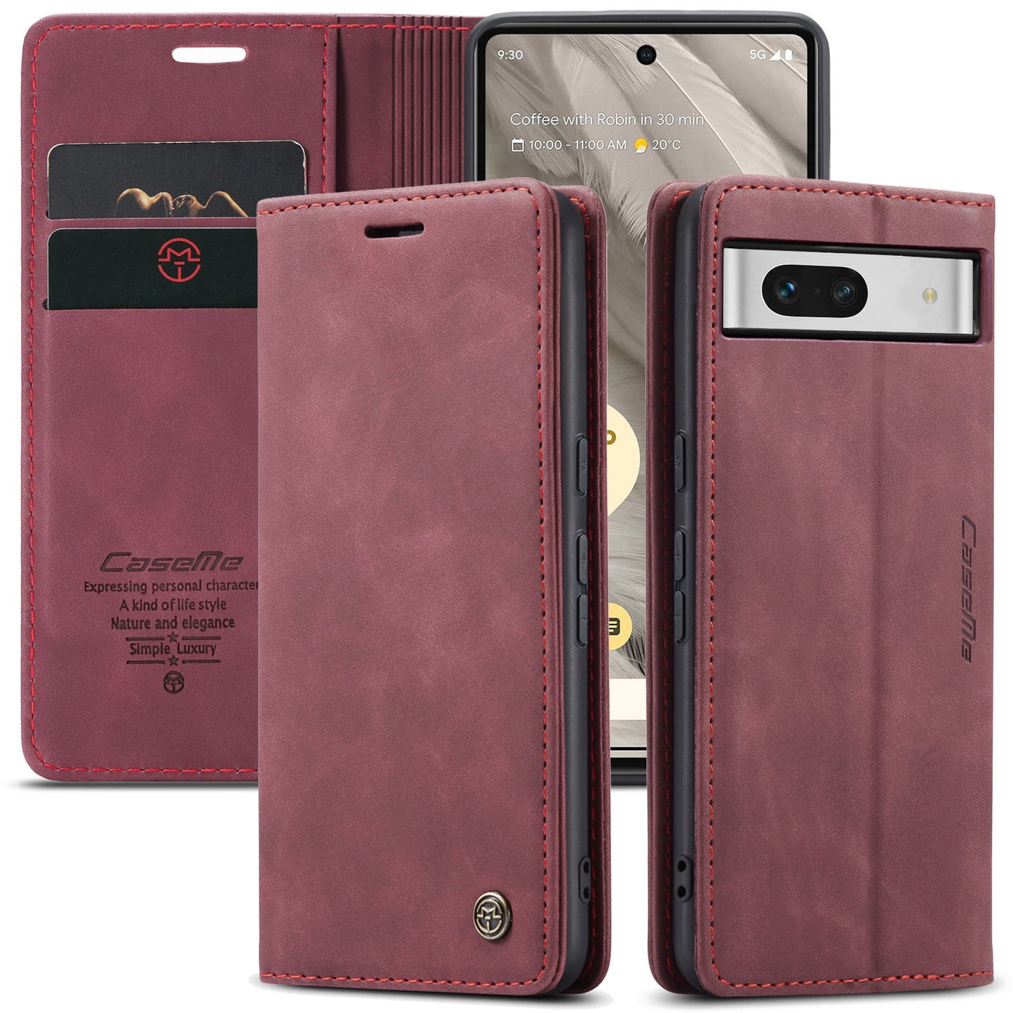 CASEME Luxury Antique Google Pixel 7A Leather Case Wallet