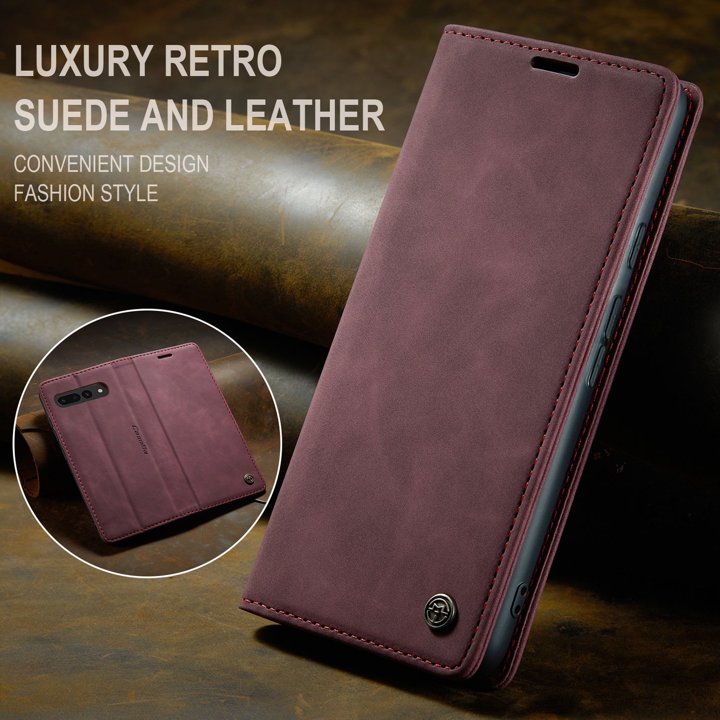 CASEME Luxury Antique Google Pixel 7 Pro Leather Case Wallet